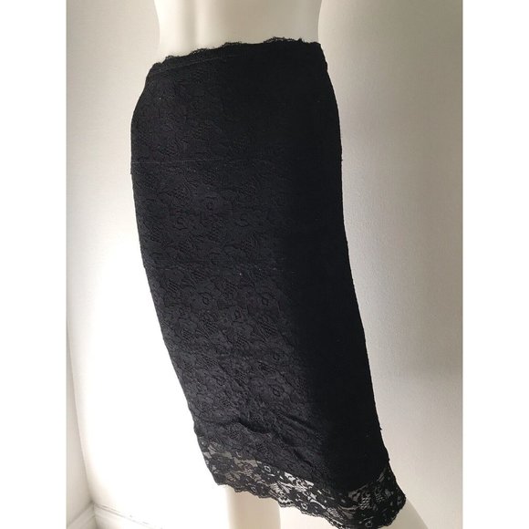 Guess By Marciano Women's Skirt Lace Black Knee Length Pencil Elastic Waist XS - Picture 2 of 11